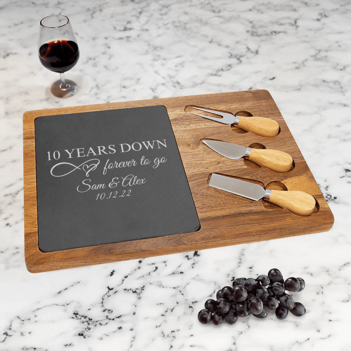 10 Years Down Wood Slate Serving Tray - Image 2