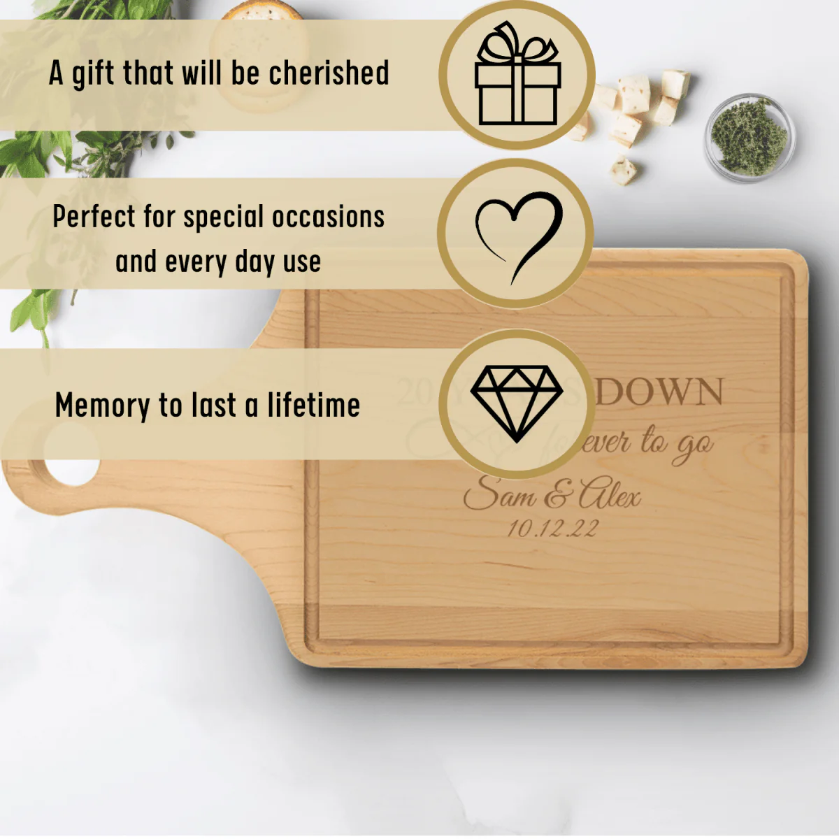 20 Years Down Maple Paddle Cutting Board - Image 3