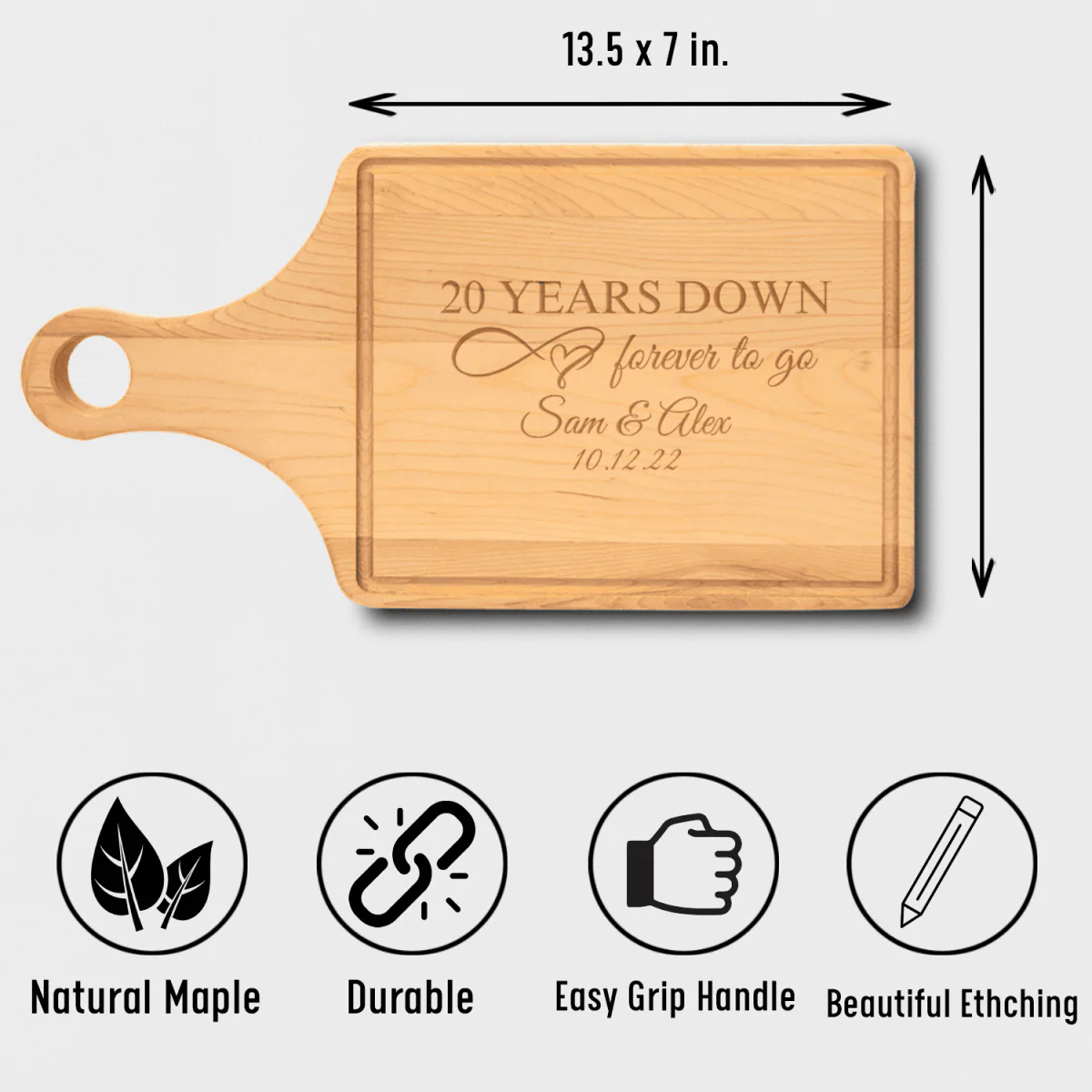 20 Years Down Maple Paddle Cutting Board - Image 5