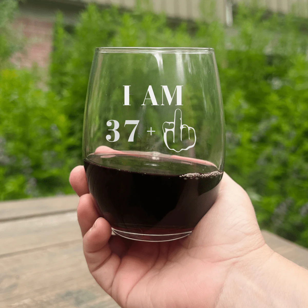 30s Birthday Stemless Wine Glass - Image 3