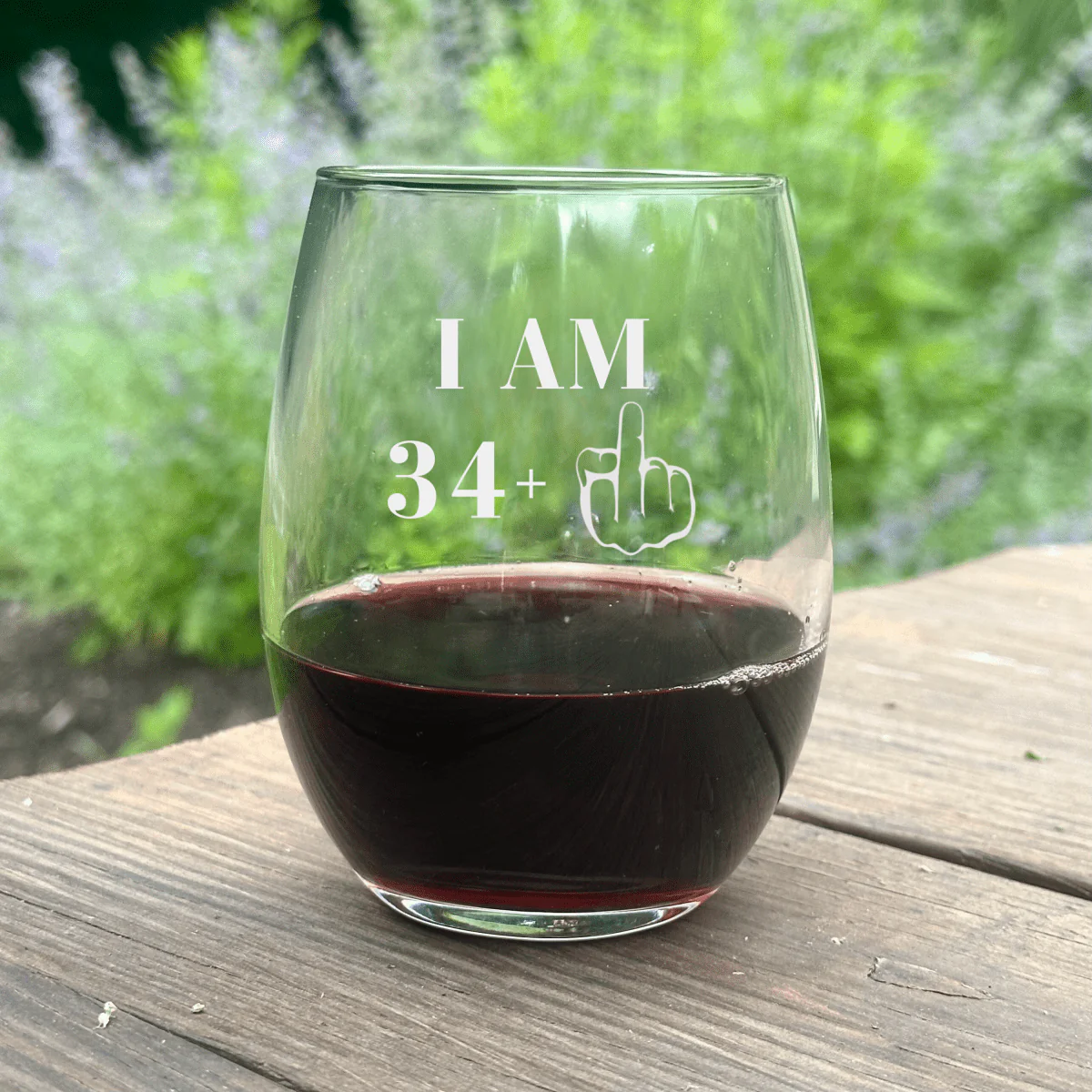 30s Birthday Stemless Wine Glass - Image 5