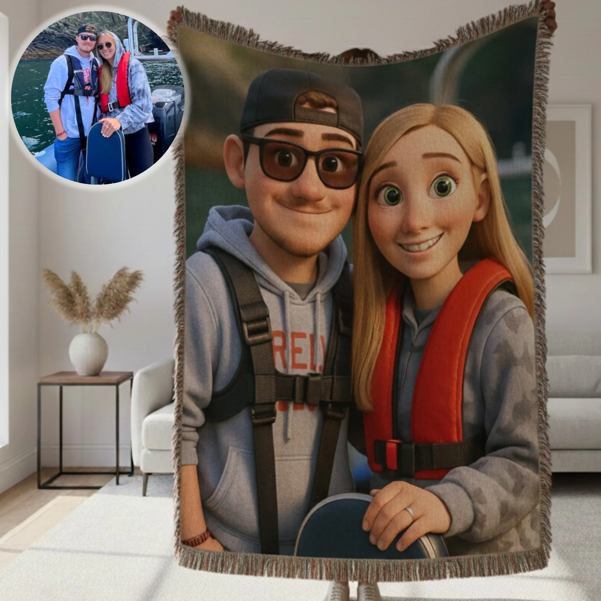 Custom Snuggle Cartoon Blanket
