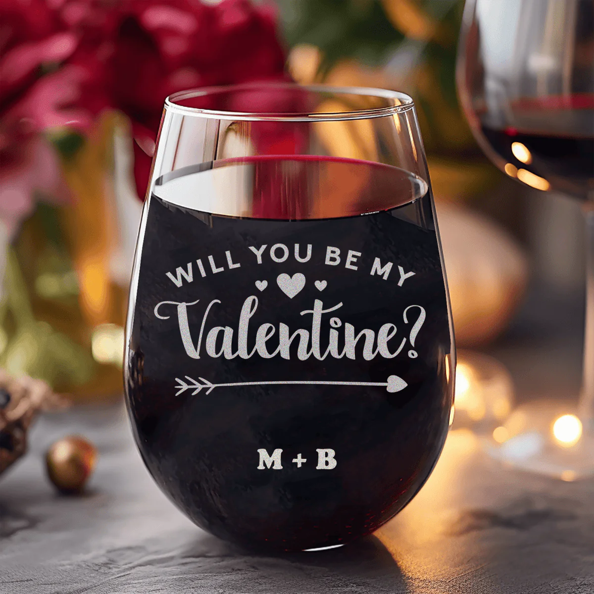 Be My Valentine Stemless Wine Glass