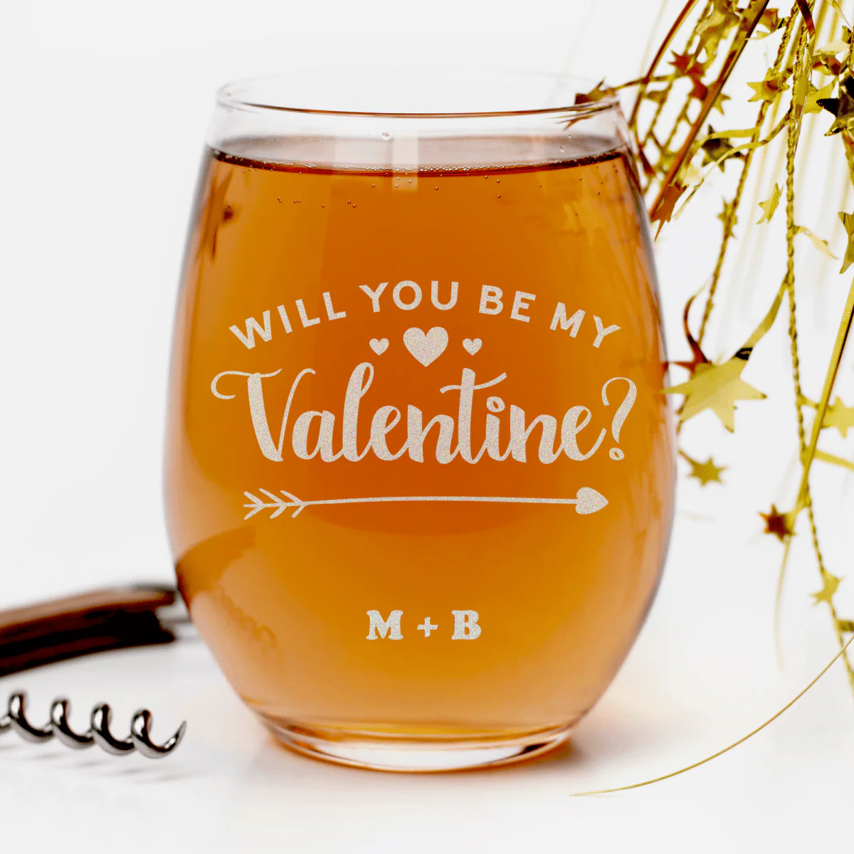 Be My Valentine Stemless Wine Glass - Image 2