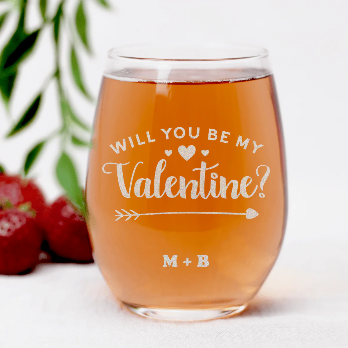 Be My Valentine Stemless Wine Glass - Image 3
