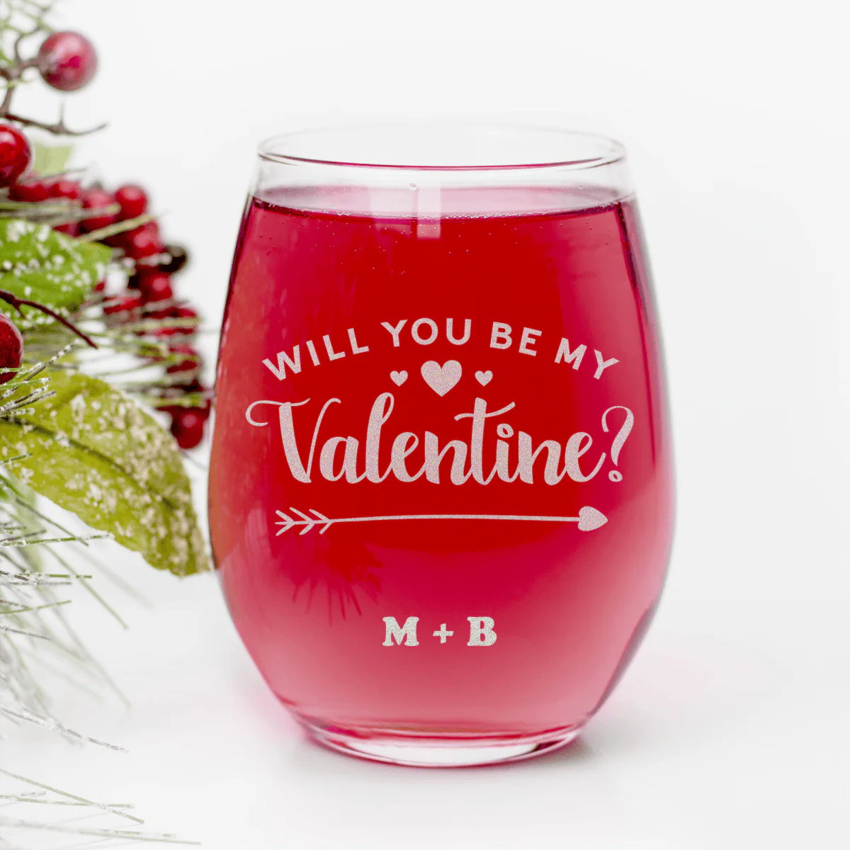 Be My Valentine Stemless Wine Glass - Image 4