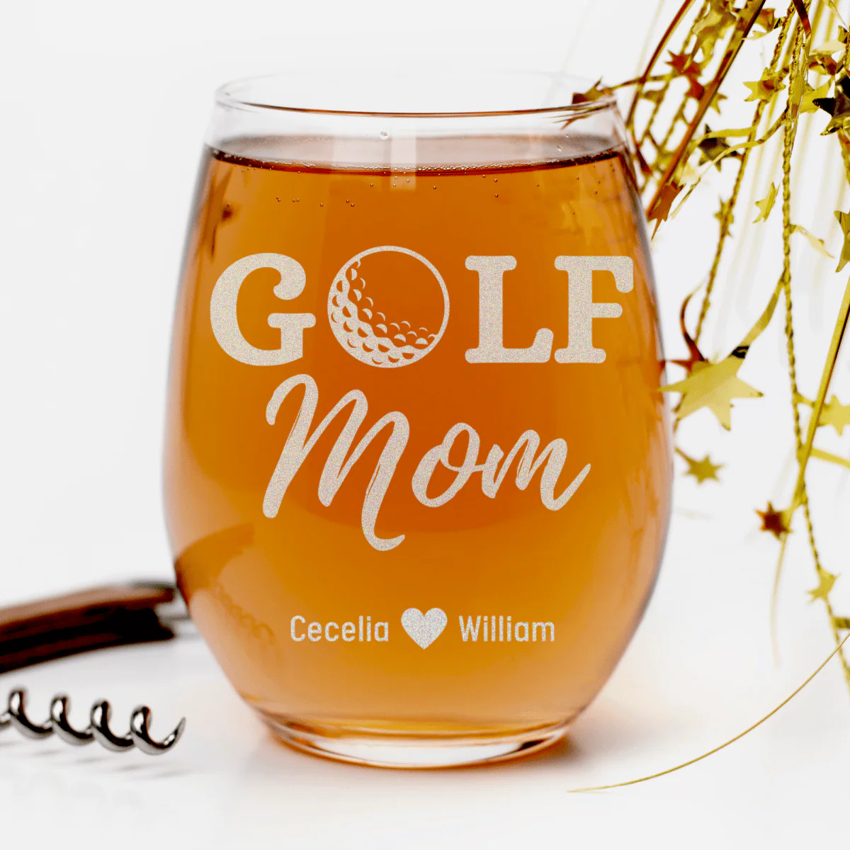 Best Golf Mom Stemless Wine Glass - Image 2