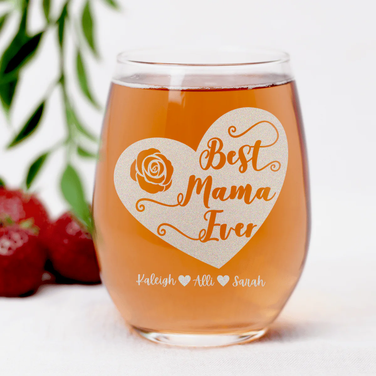Best Mama Ever Stemless Wine Glass - Image 7