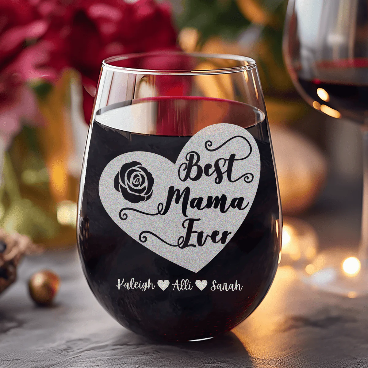 Best Mama Ever Stemless Wine Glass - Image 8