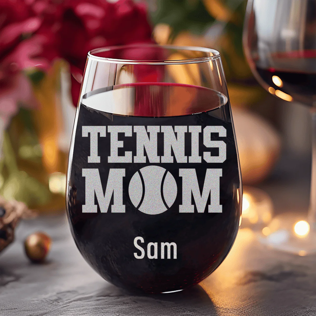Best Tennis Mom Stemless Wine Glass - Image 8