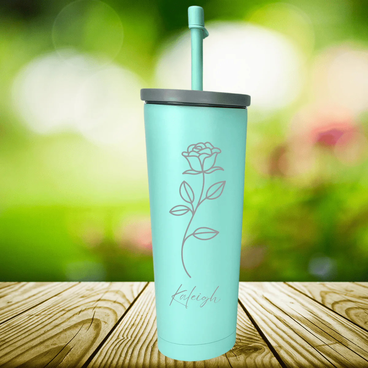 Birth Flower Bliss Skinny Tumbler - Image 4