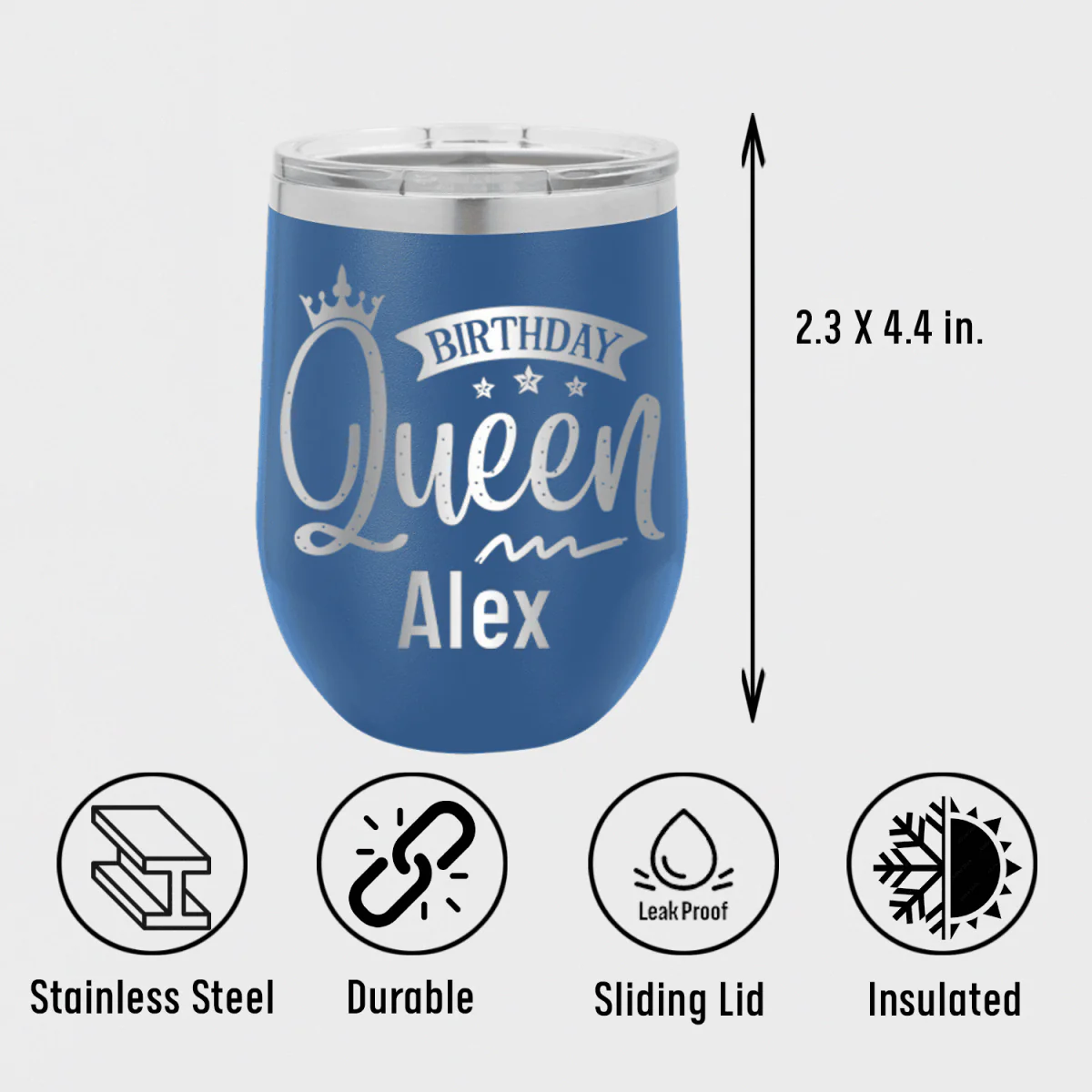 Birthday Queen Wine Tumbler - Image 5