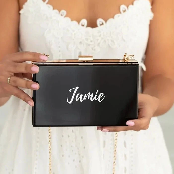 Elegant Flourish Acrylic Box Clutch