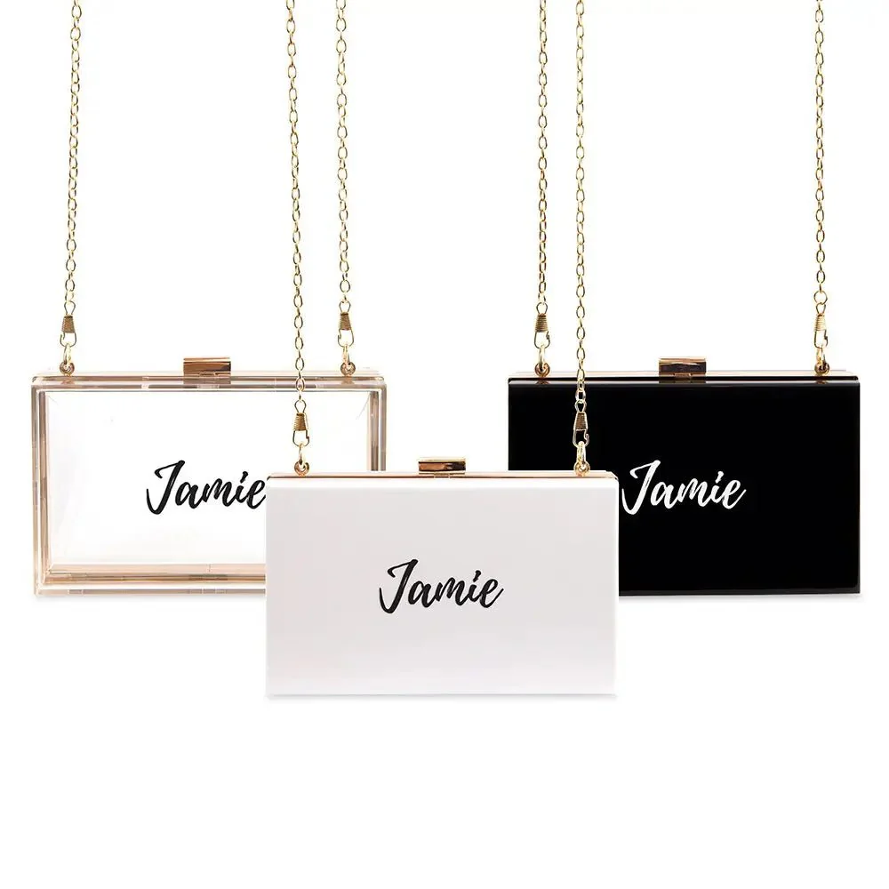 Elegant Flourish Acrylic Box Clutch - Image 2