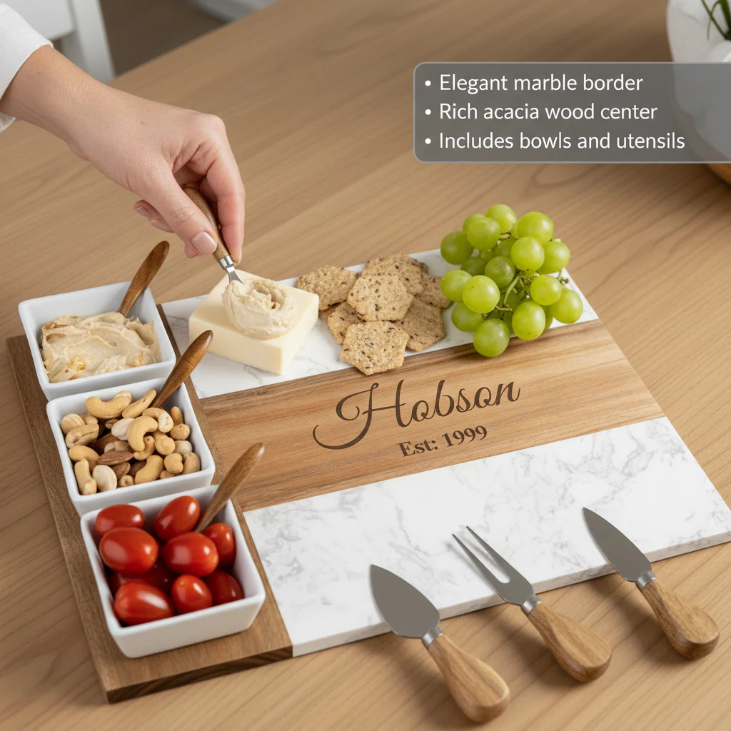 Elegance Marble Charcuterie Board - Image 4