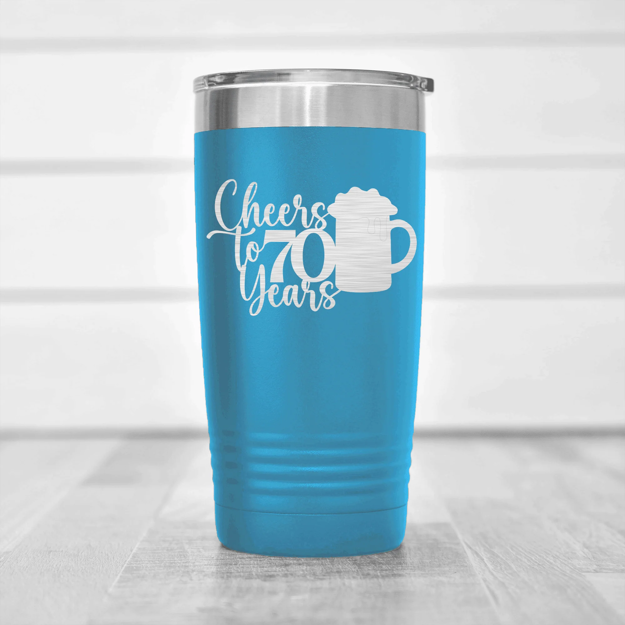 Cheers to 70 Years Beer Tumbler - Image 6