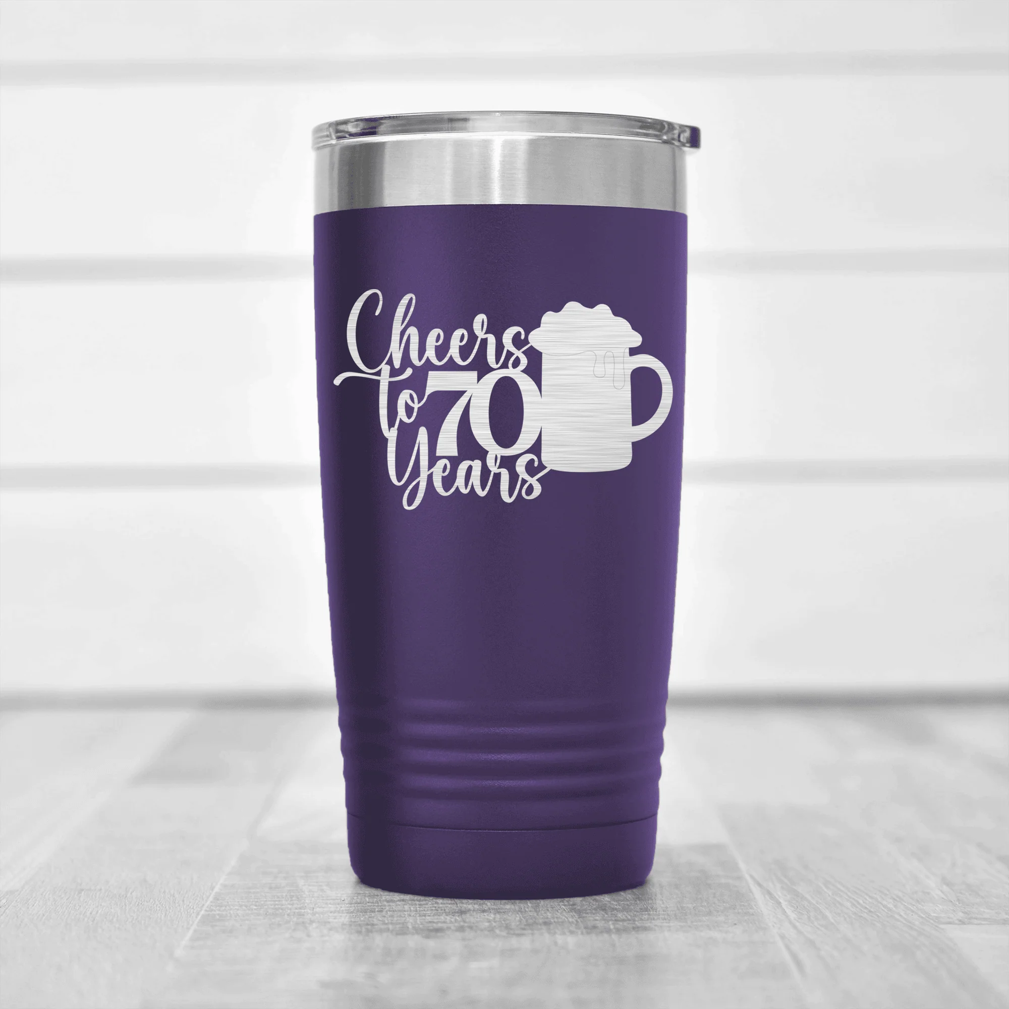 Cheers to 70 Years Beer Tumbler - Image 8