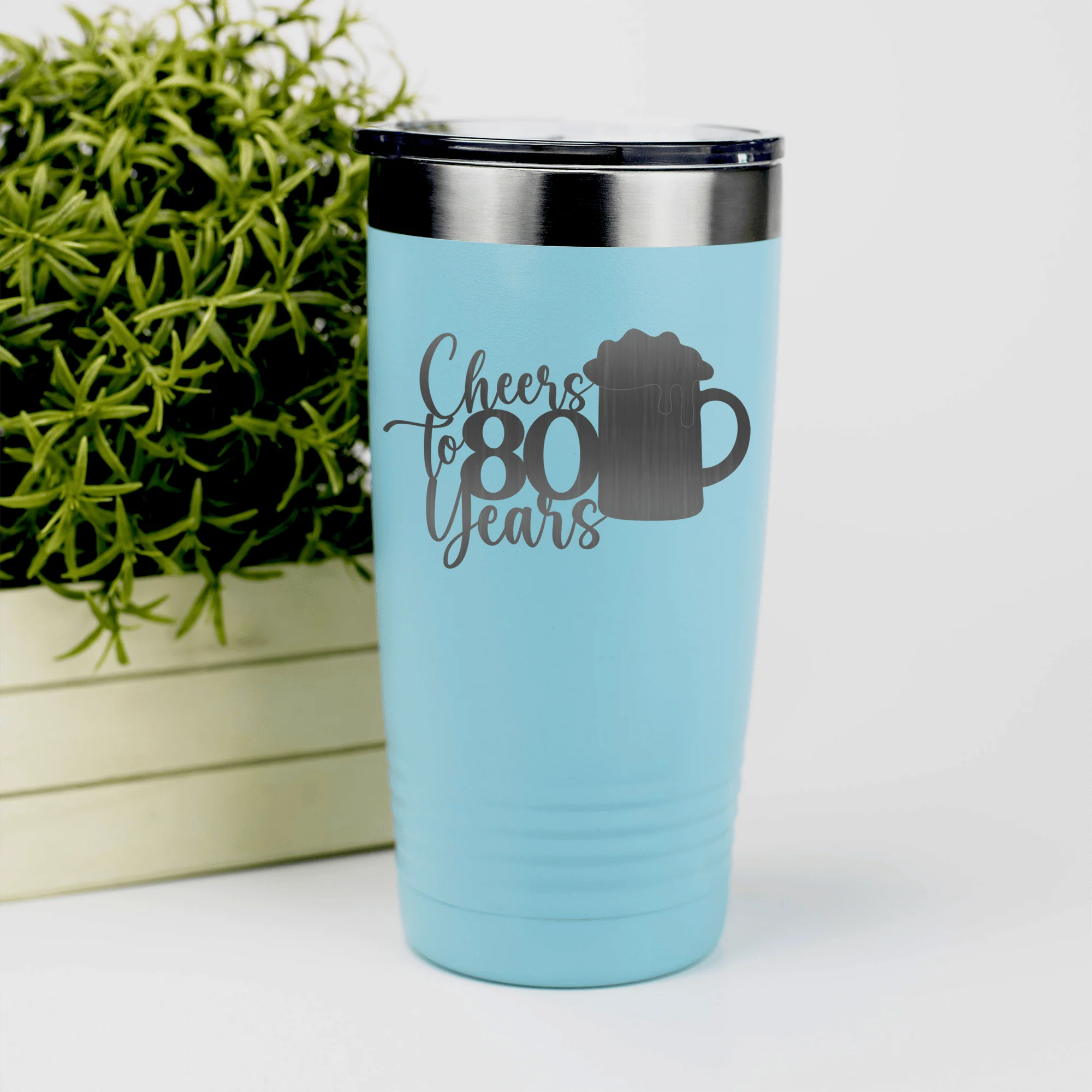 Cheers to 80 Years Beer Tumbler - Image 5