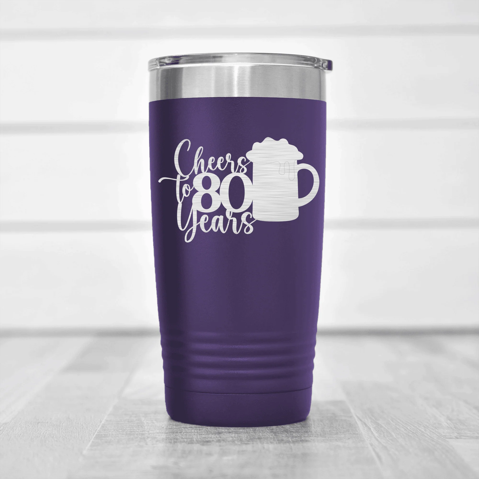 Cheers to 80 Years Beer Tumbler - Image 8