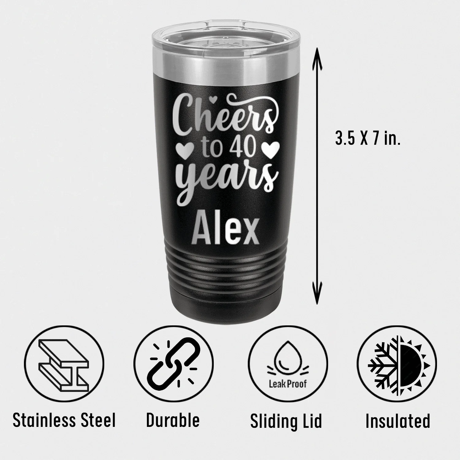 Cheers To Fourty Tumbler - Image 3
