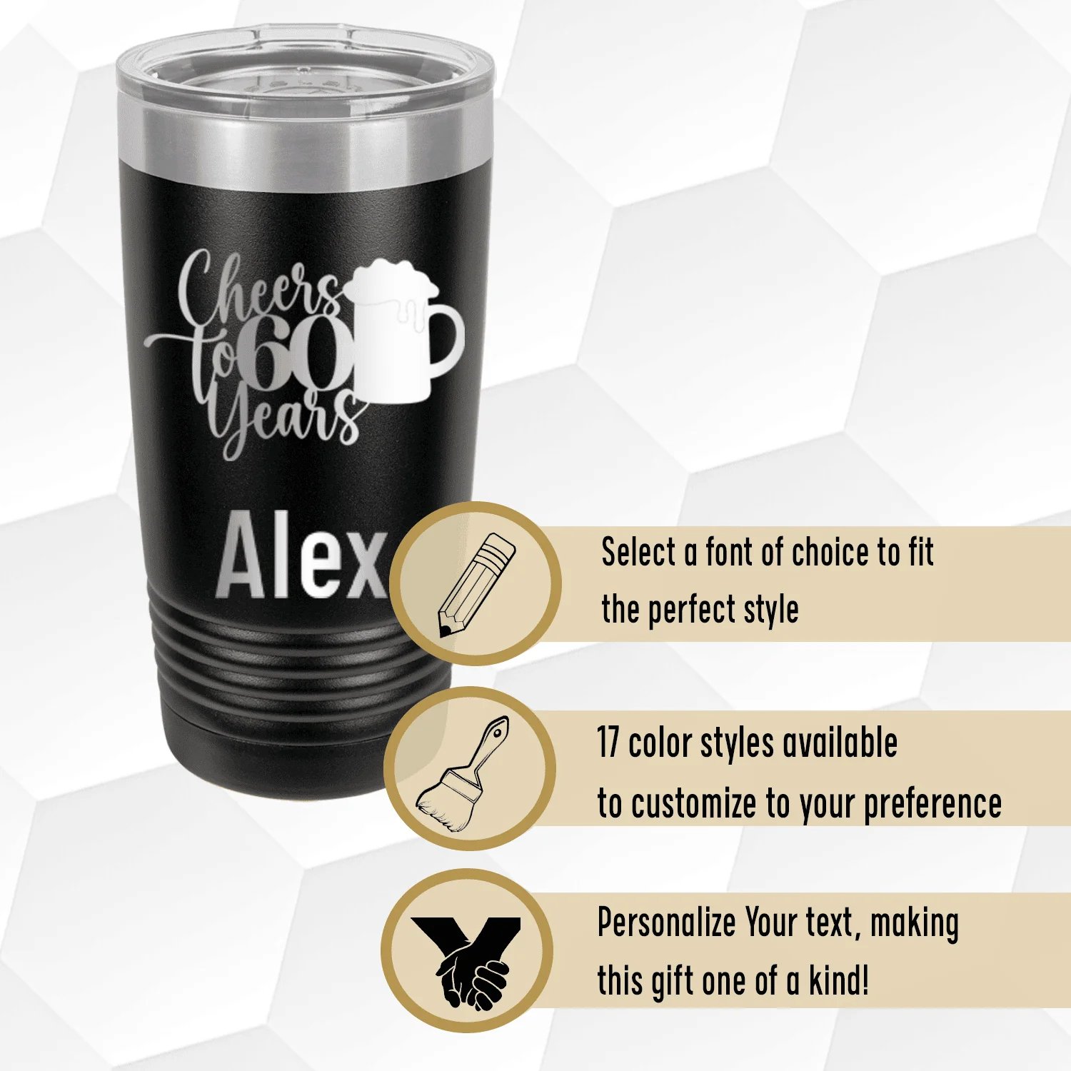 Cheers To Sixty Beer Tumbler - Image 19