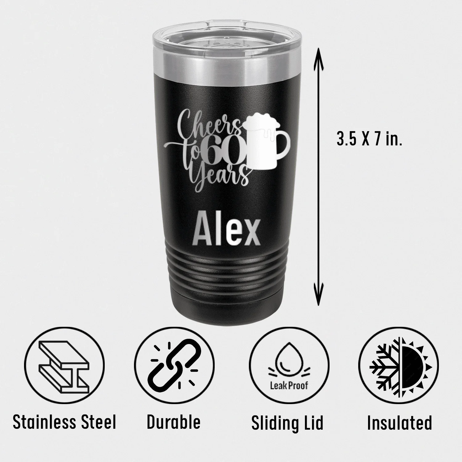 Cheers To Sixty Beer Tumbler - Image 21