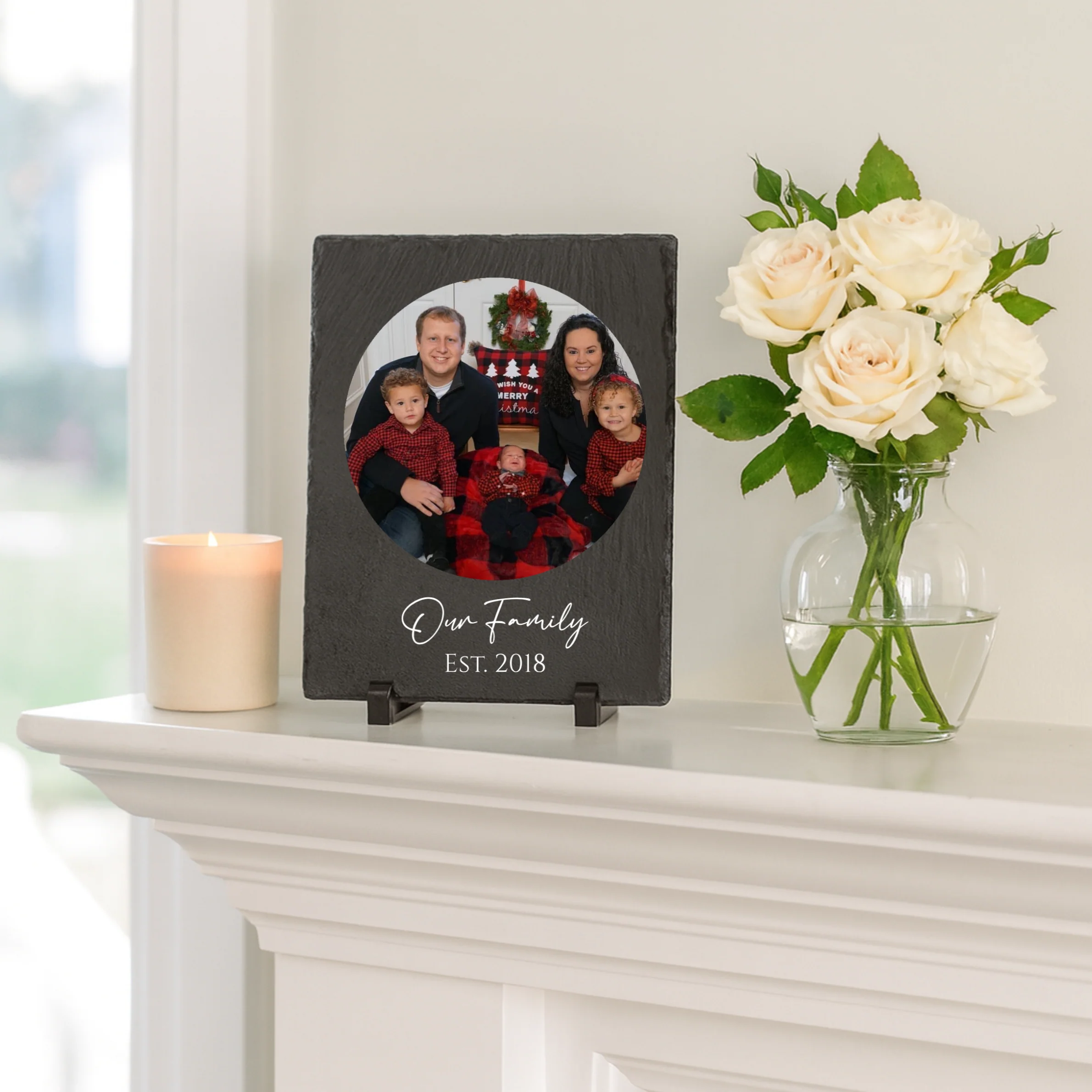Our Story in Stone - Personalized Photo Slate Frame - Image 4