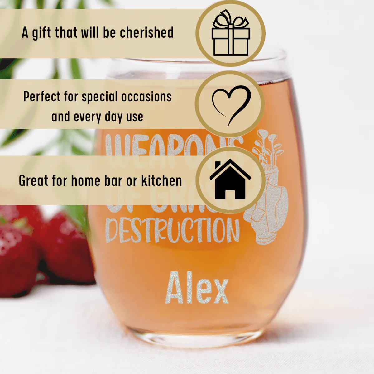 Choose Your Club Stemless Wine Glass - Image 3