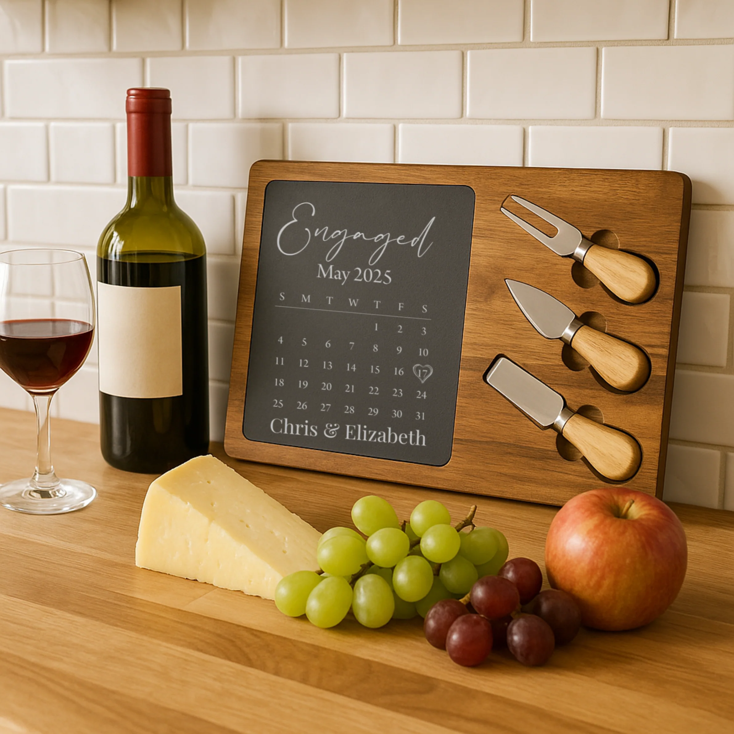 Couples Calendar Cheese Board - Image 2