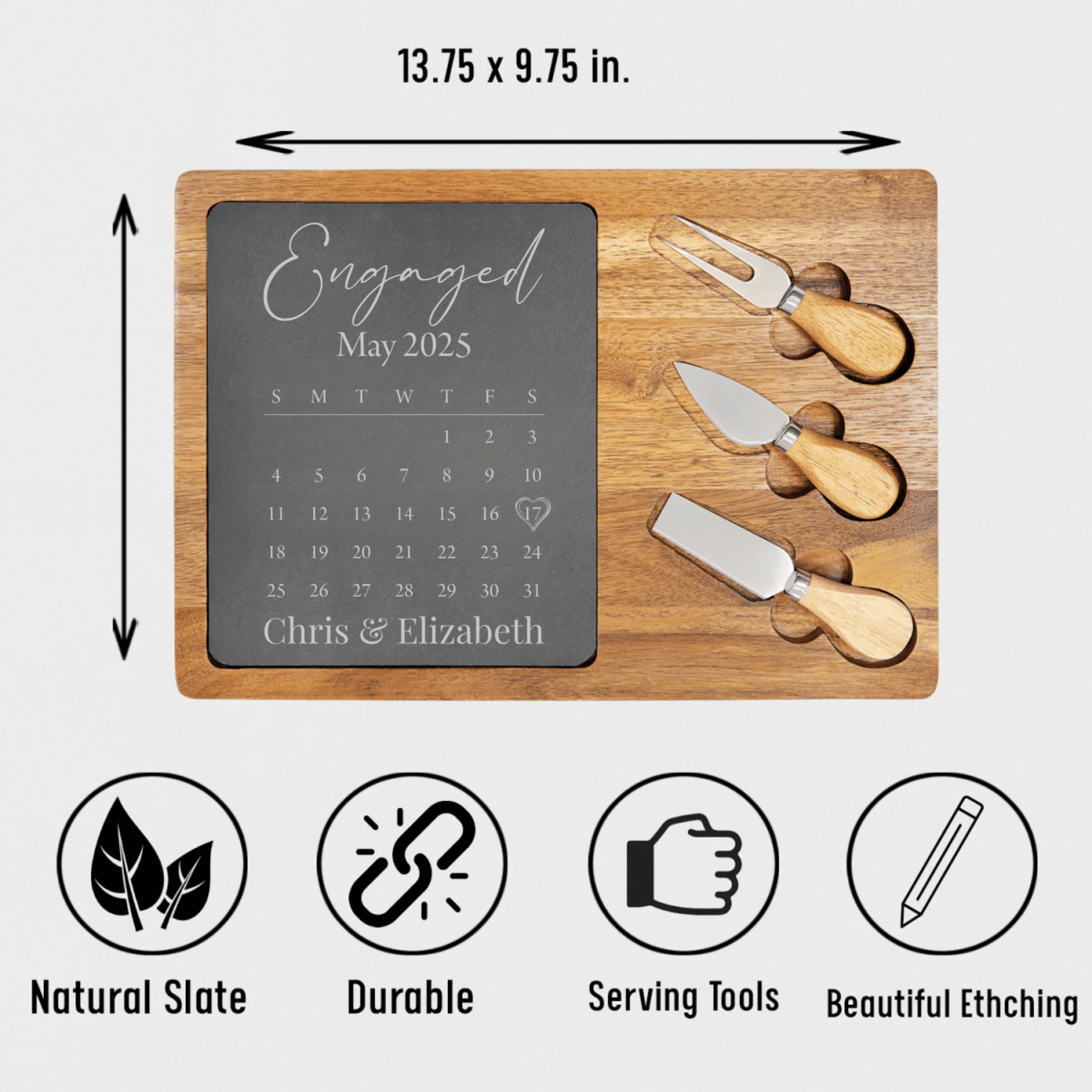 Couples Calendar Cheese Board - Image 3
