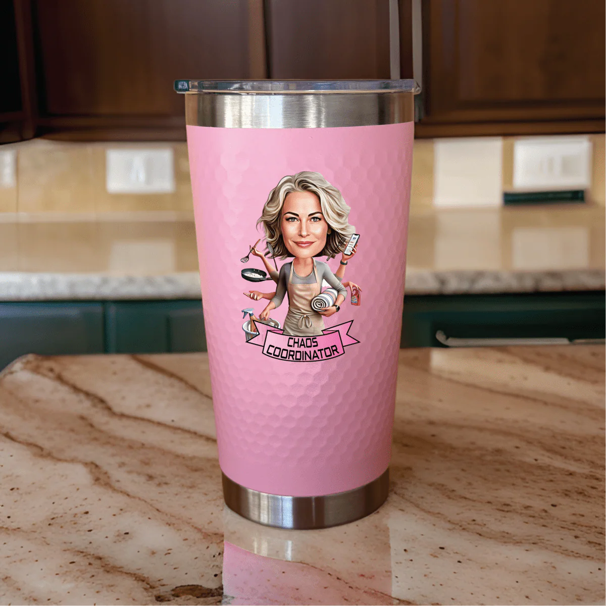 Custom Caricature Mom Tumbler - Image 3