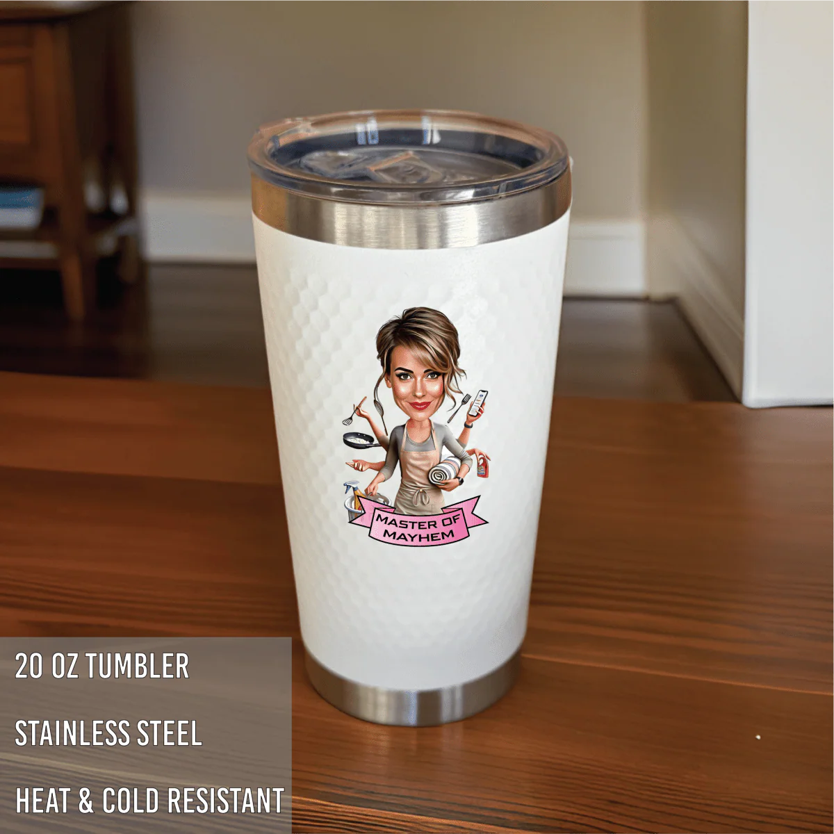 Custom Caricature Mom Tumbler - Image 4
