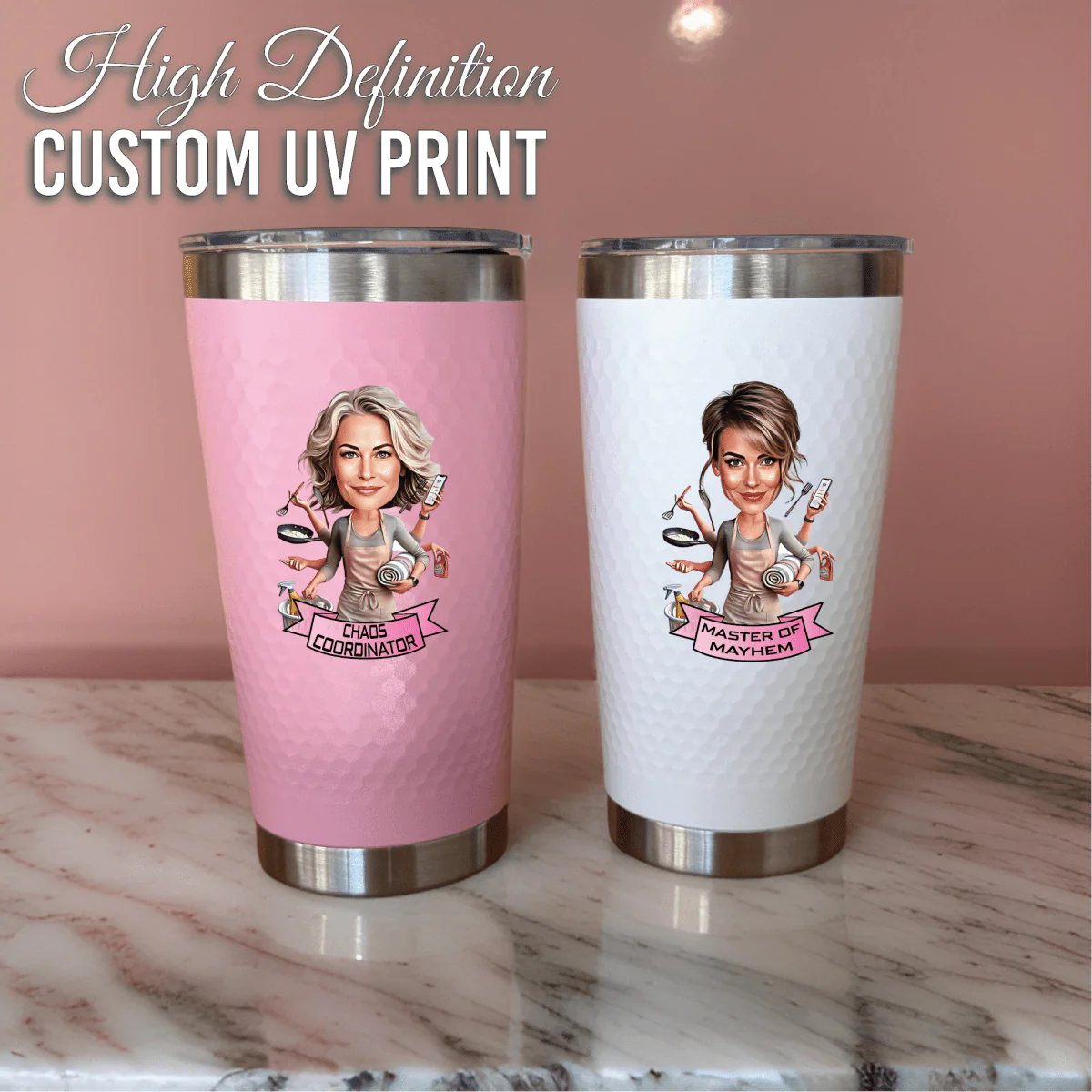 Custom Caricature Mom Tumbler - Image 5