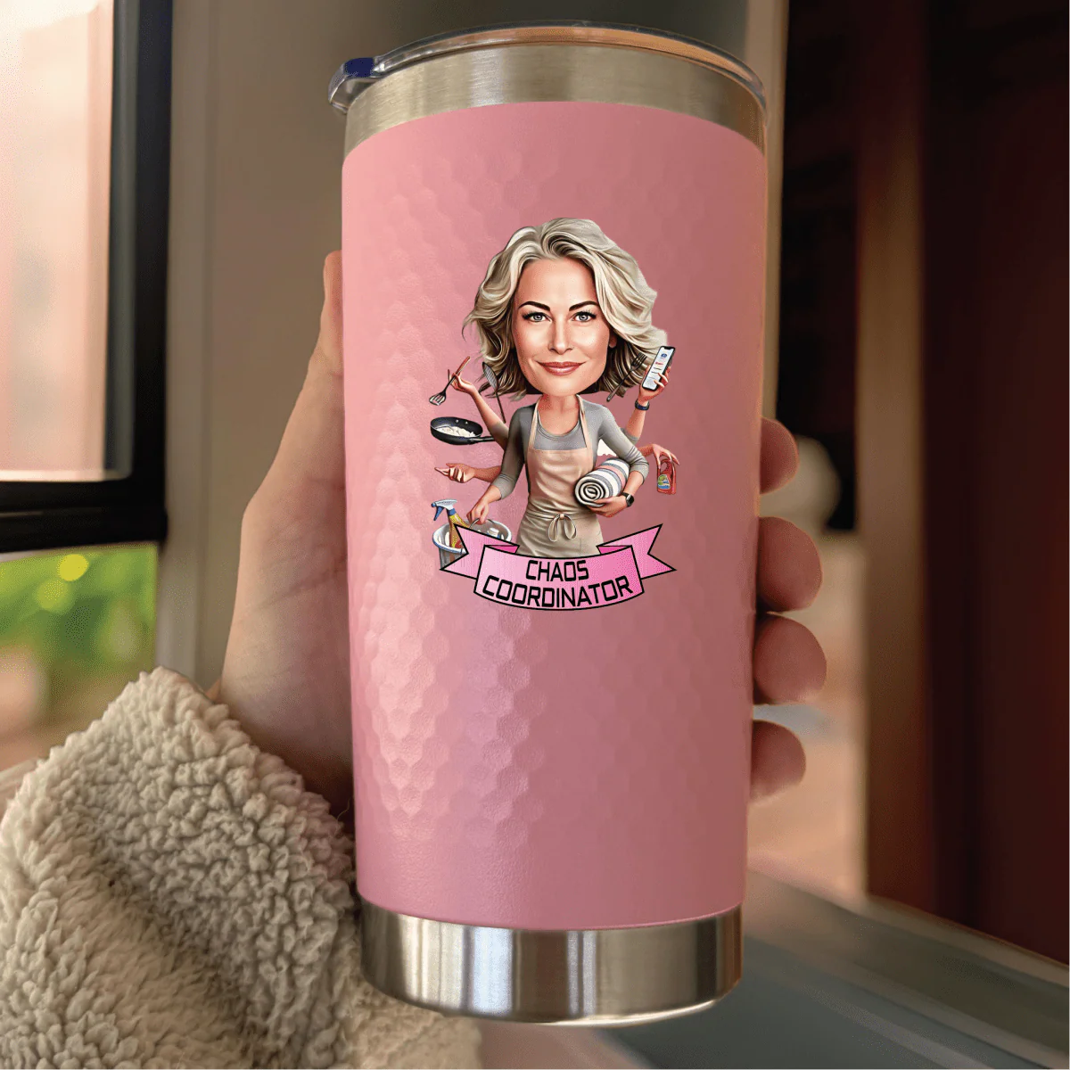 Custom Caricature Mom Tumbler - Image 6