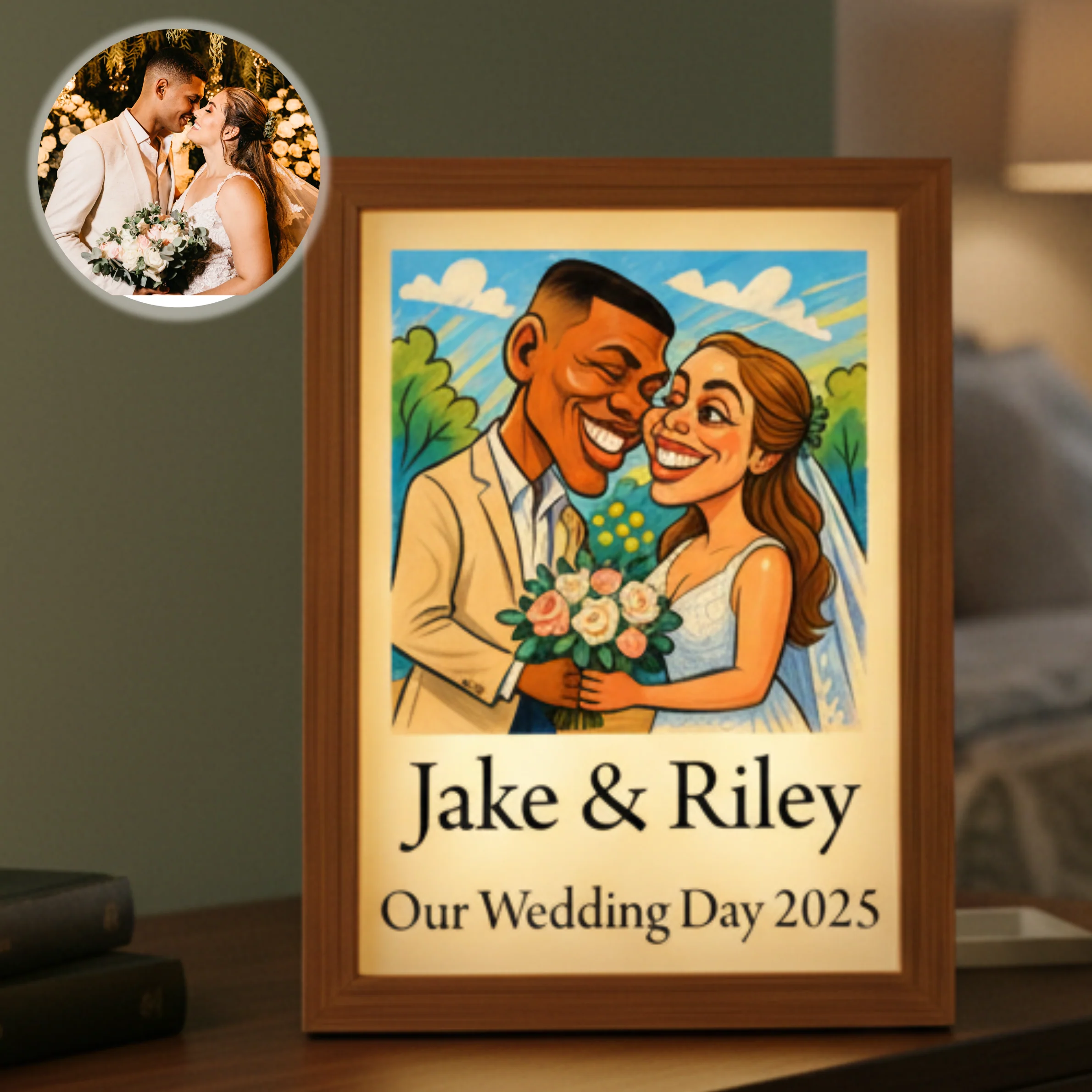 Couples Caricature Light Box - Image 2