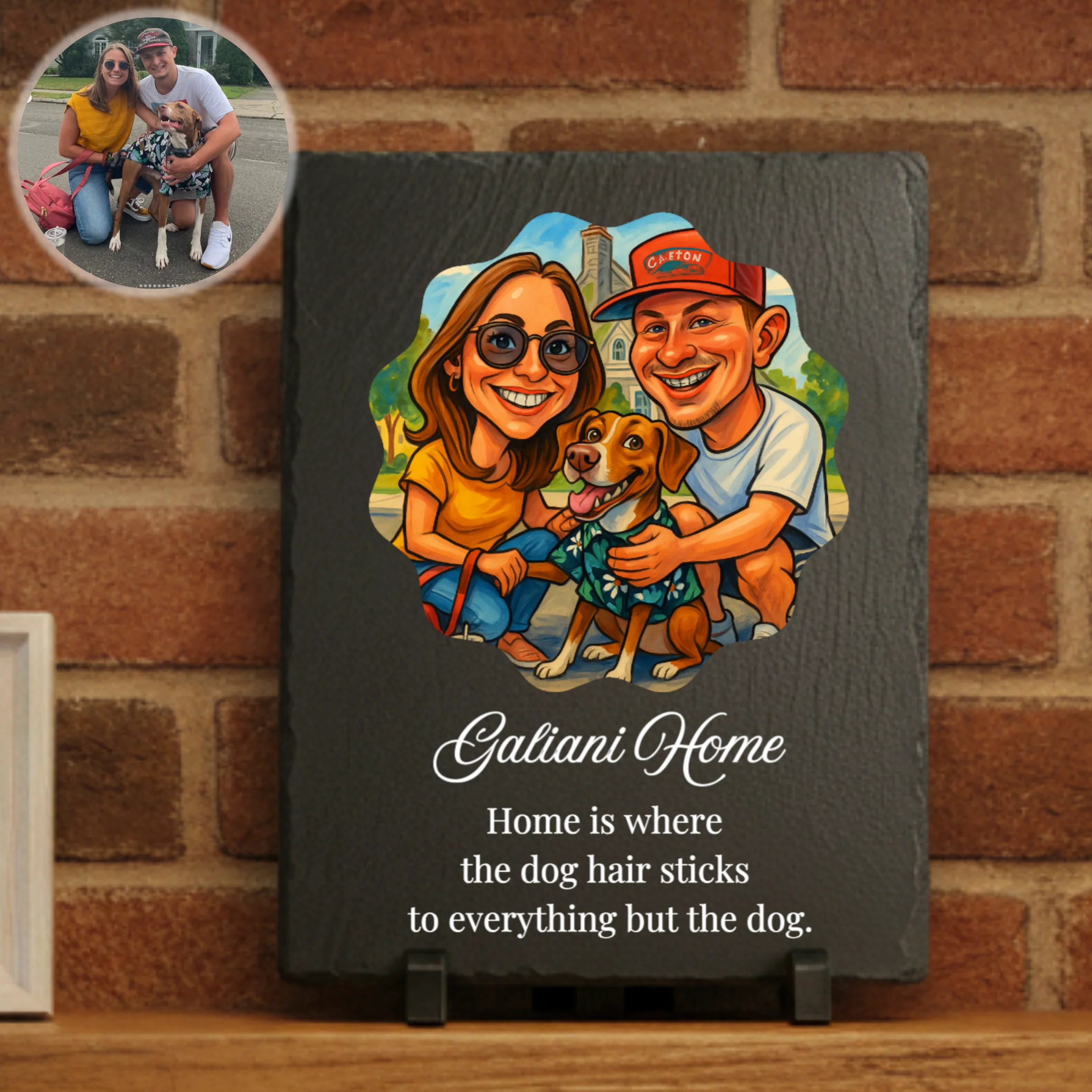 Custom Caricature Slate Plaque