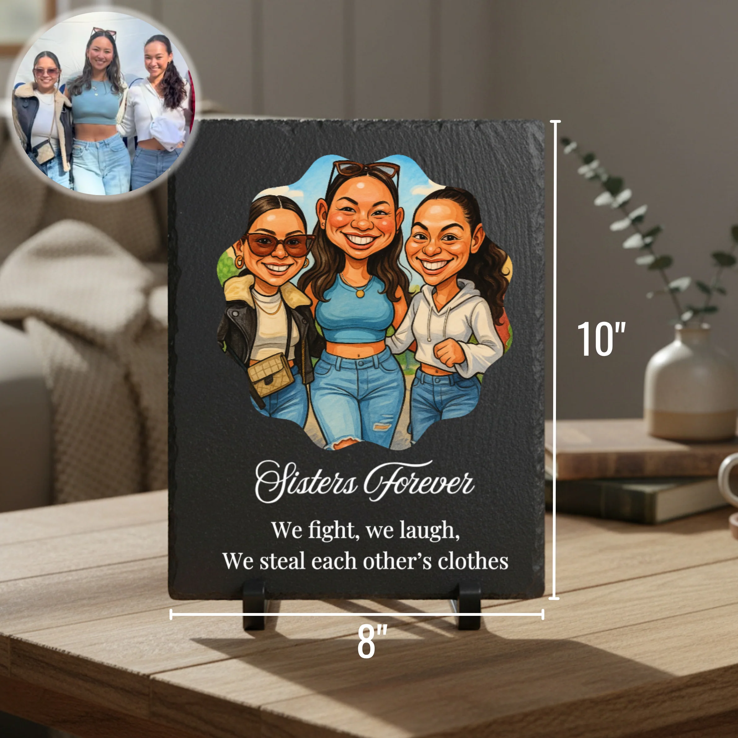 Custom Caricature Slate Plaque - Image 2