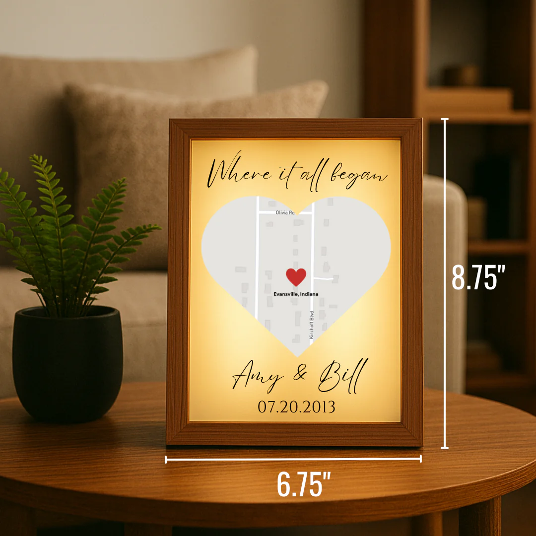 Where It All Began Couple's Map – An Illuminated Story - Image 3