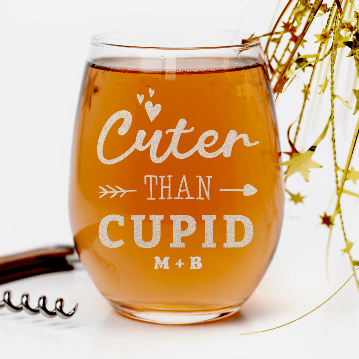 Cuter Than Cupid Stemless Wine Glass