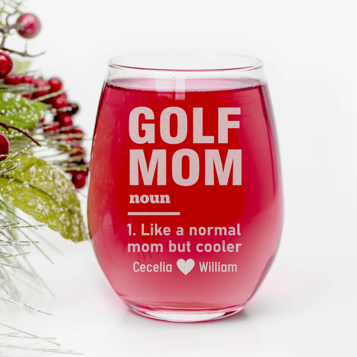 Definition Of A Golf Mom Stemless Wine Glass - Image 2