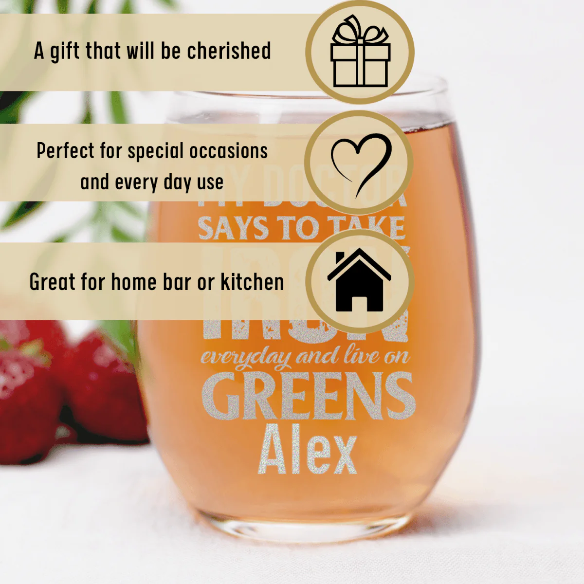 Doctors Orders For Golf Stemless Wine Glass - Image 3