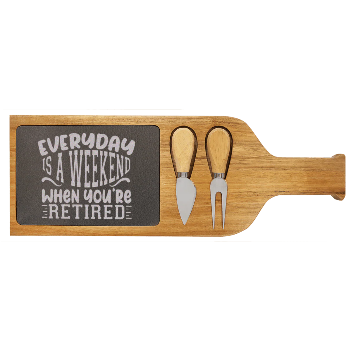 Every Day Is A Weekend Wood Slate Serving Tray With Handle - Image 3