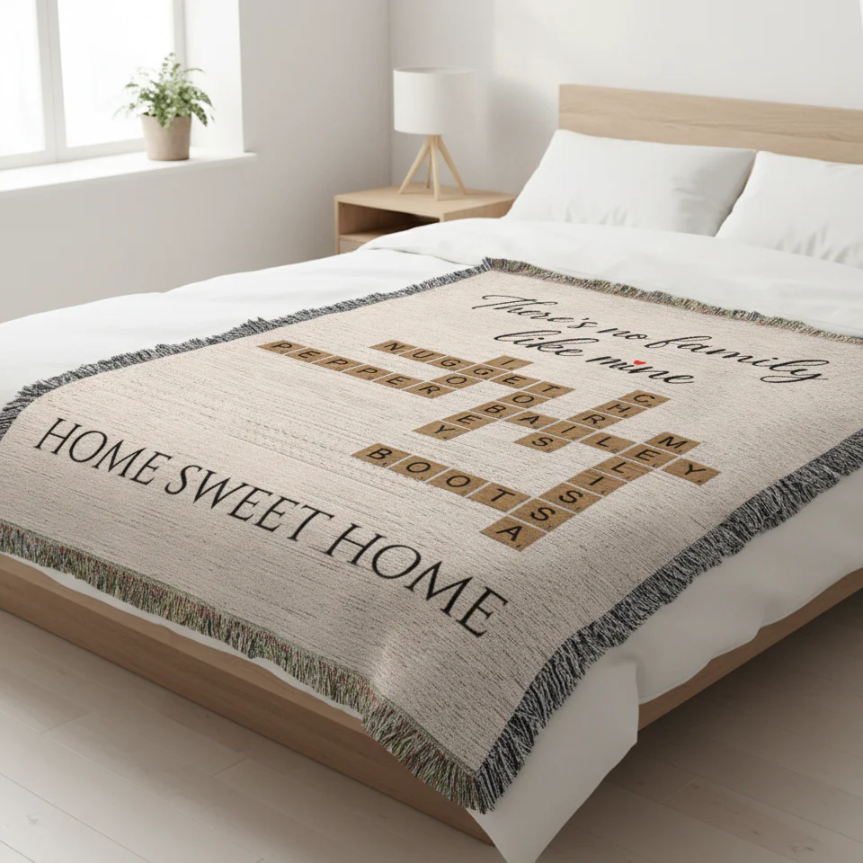 Family Crossword Personalized Woven Blanket - Image 3