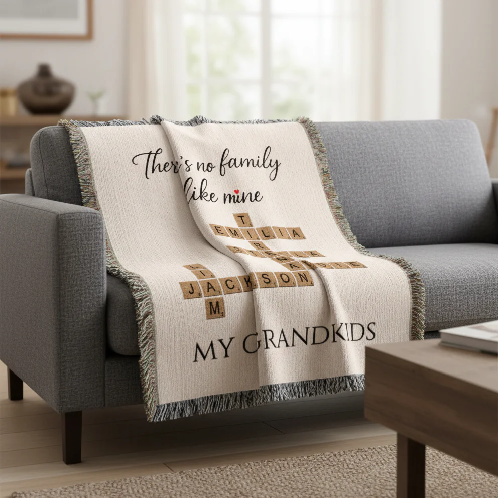 Family Crossword Personalized Woven Blanket - Image 6