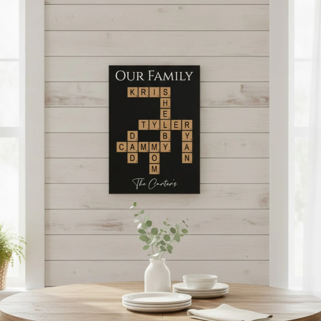 Personalized Family Crossword Wall Sign - Image 10