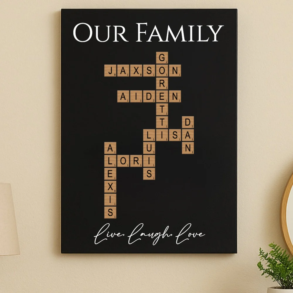 Personalized Family Crossword Wall Sign - Image 12