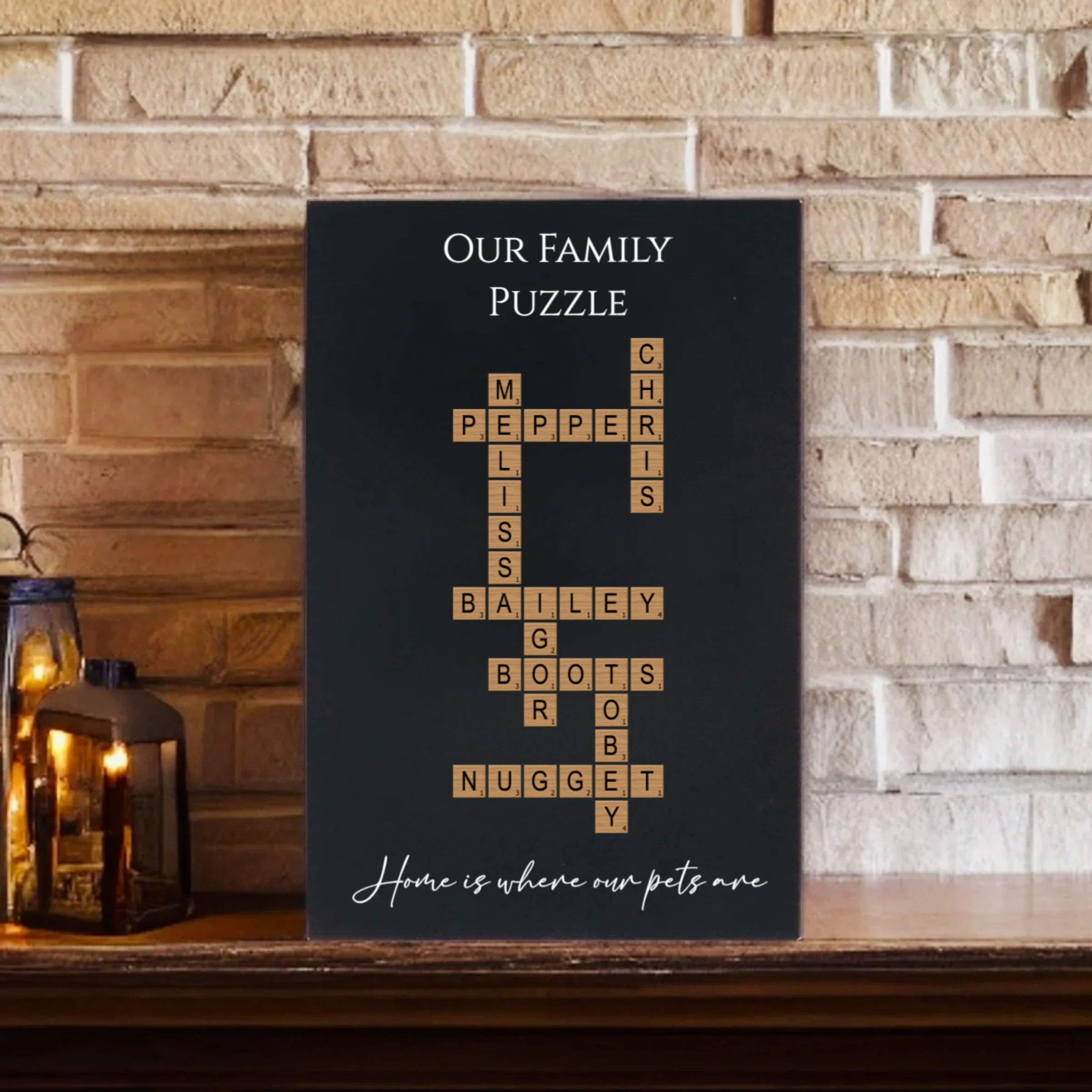 Personalized Family Crossword Wall Sign - Image 3