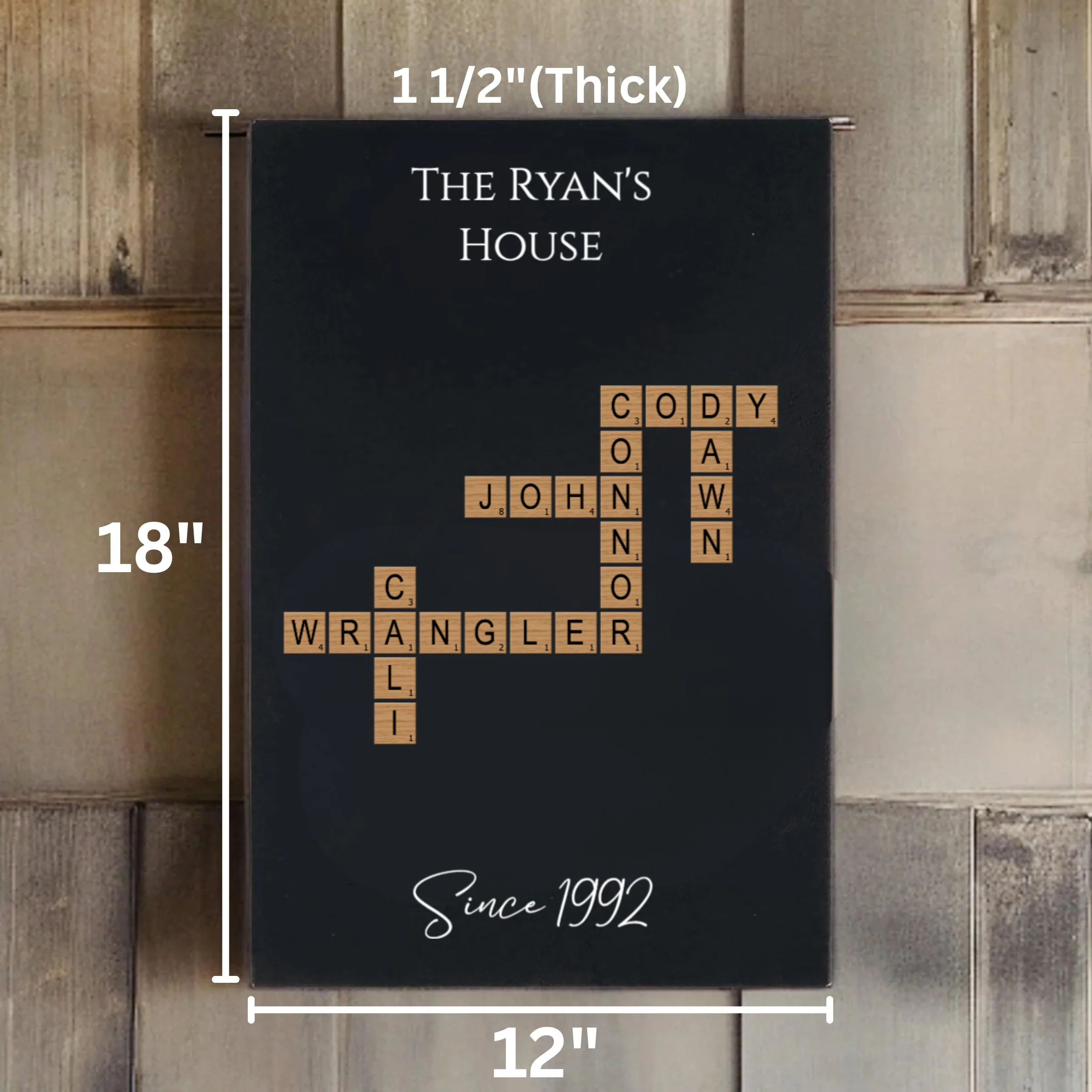 Personalized Family Crossword Wall Sign - Image 4