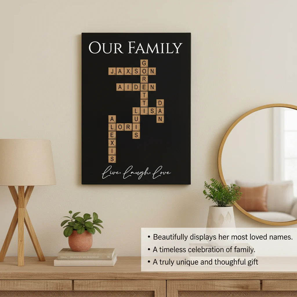 Personalized Family Crossword Wall Sign - Image 5
