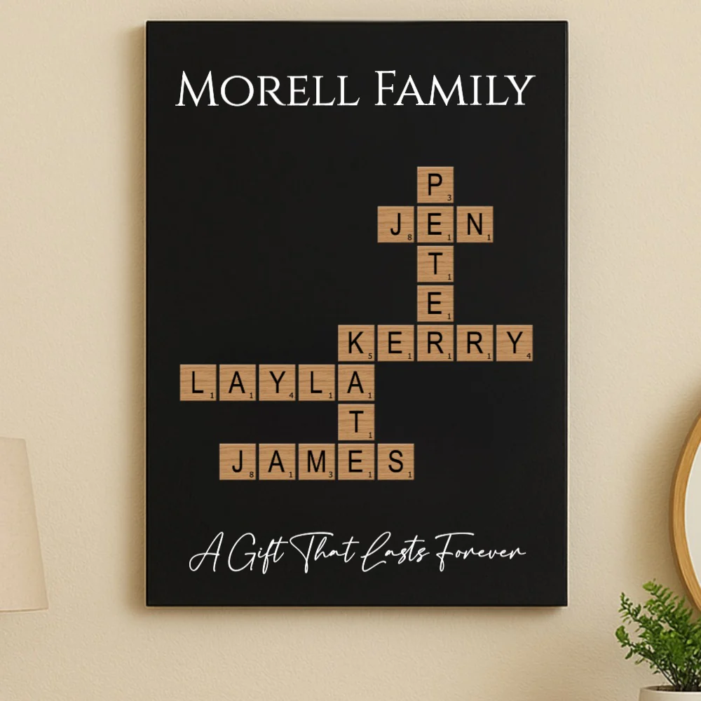 Personalized Family Crossword Wall Sign - Image 9